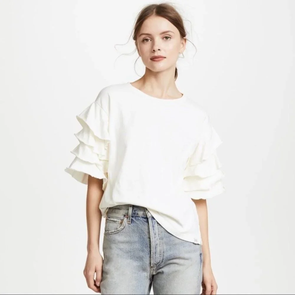 Scotch & Soda Ruffle Sleeve Shirt - Picture 1 of 5